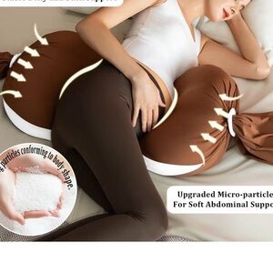 Pregnancy Body Pillow Brown with White Accents Tote Bag